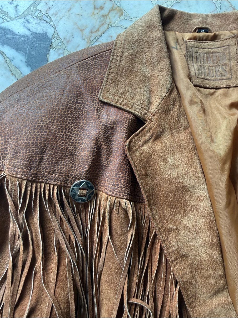 Vintage Leather Fringe Jacket - Women’s Medium - Picture 5 of 8
